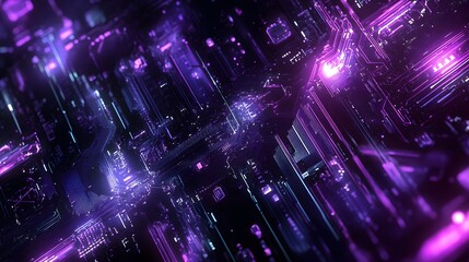 2d illustration Abstract futuristic electronic circuit technology background. 