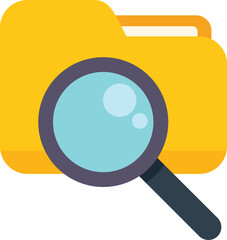 Wall Mural - magnifying glass analyzing folder with documents, concept for file search, document analysis
