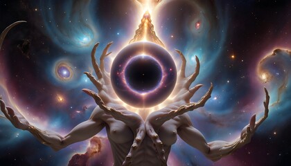 Wall Mural - Cosmic Deity Holding Celestial Sphere
