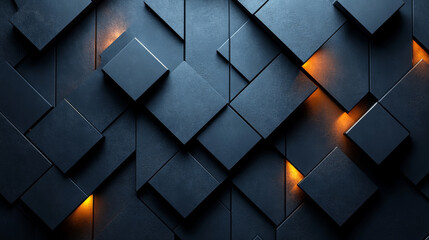 Abstract geometric background with glowing squares.