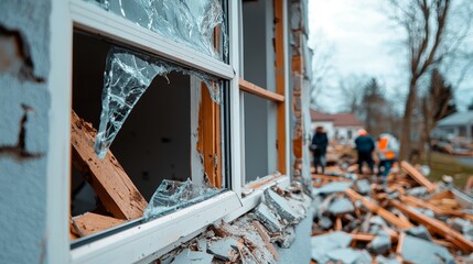 Damage from a Natural Disaster Aftermath Scene