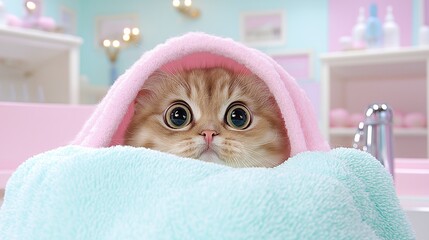 A curious cat playfully reaches for water droplets under a flowing faucet in a cozy domestic setting