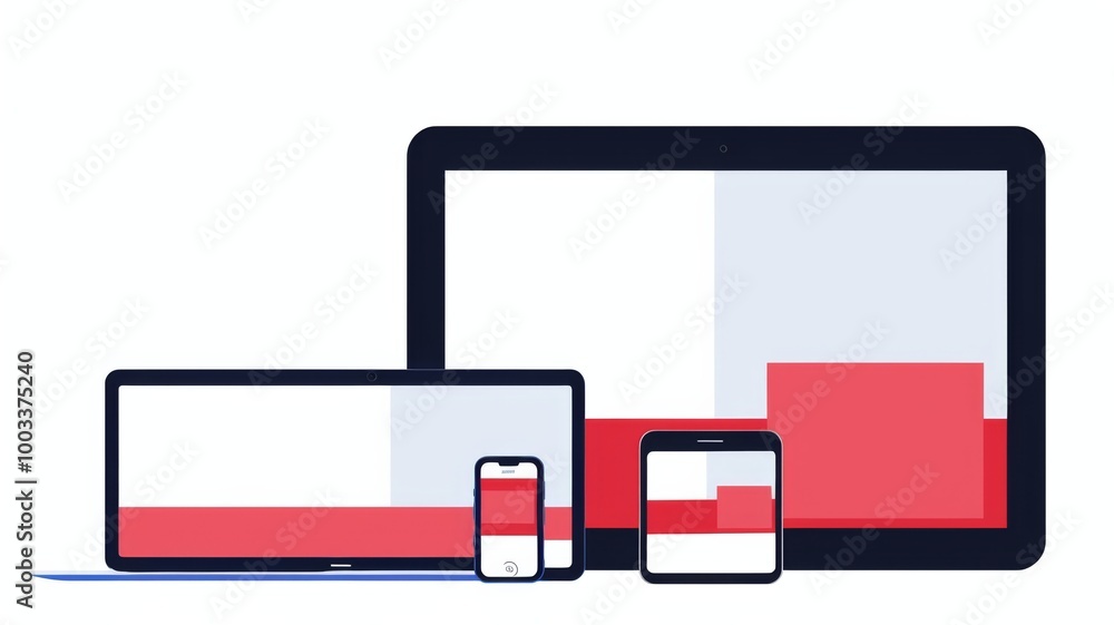 multiple devices showcasing website design, featuring a computer screen ...
