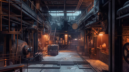 Metal Forging Factory. Industrial Engineering Concept