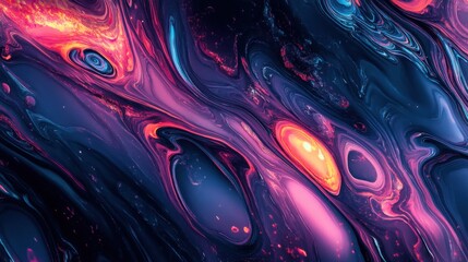 Wall Mural - Abstract Swirling Pattern of Vibrant Colors in a Dark Background