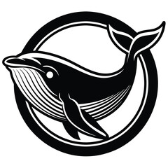 Wall Mural - whale sea vector logo design