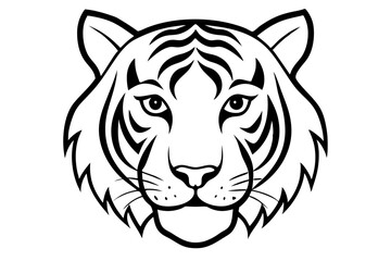 Wall Mural - tiger head  silhouette vector illustration