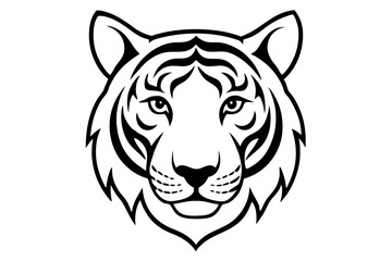 Wall Mural - tiger head  silhouette vector illustration