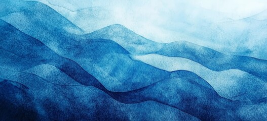 Wall Mural - abstract illustration of a blue watercolor background with a watery wavy texture made for wallpapers