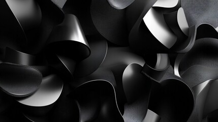 Poster - Abstract 3D shapes with deep shadows, perfect for a futuristic and edgy quote design.