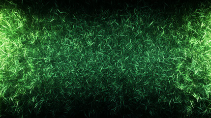 Green grass illuminated by two spotlights.