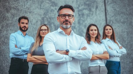 Canvas Print - Confident Business Team Portrait with Leader