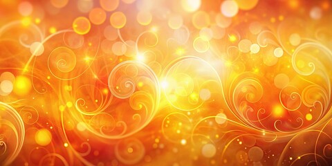 Wall Mural - abstract swirling golden design with blurry lights and sparkles