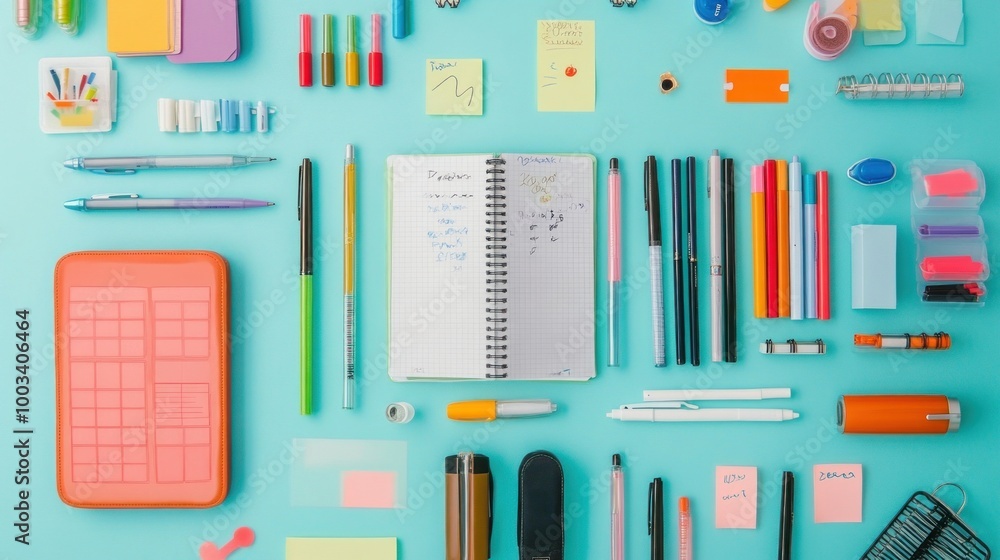 Reflect Sticky Notes Show a flat lay of a student planner, sticky notes, and a variety of ...
