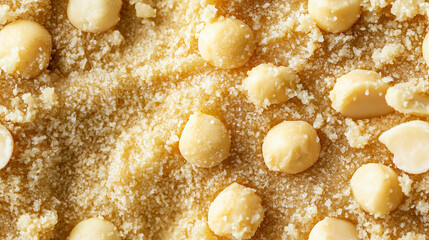 Wall Mural - a close-up, top-down view of macadamia and coconut butter spread across the frame