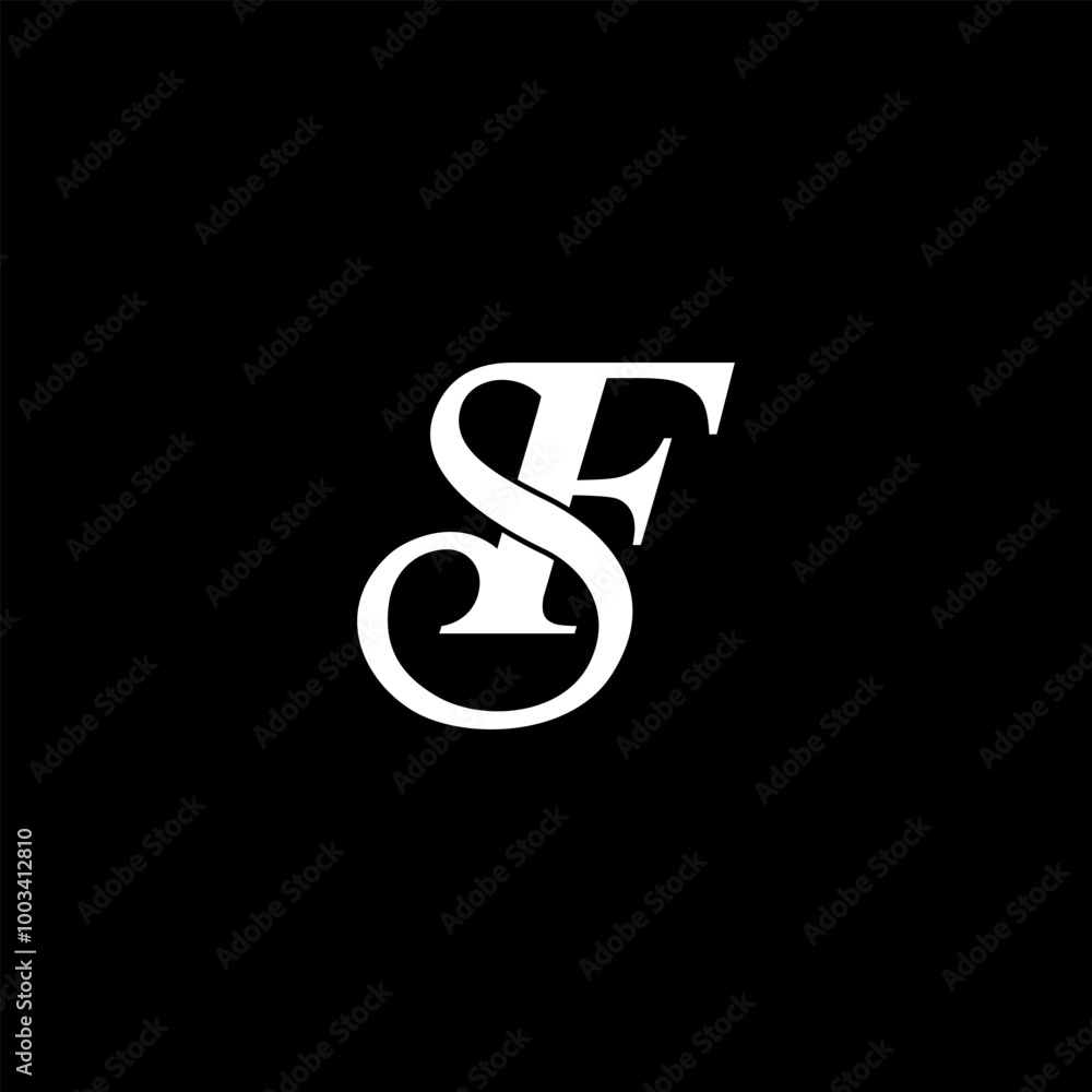 vector illustration of SF letters for icon, symbol or logo. SF initials ...