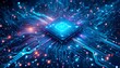 © hui - Futuristic cyber infrastructure featuring microchips and processors for enhanced security and cloud computing communication networks