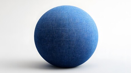 blue sphere shaped fabric isolated on white background. 3d rendering.