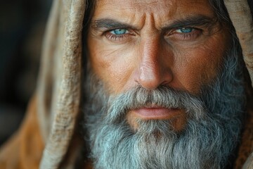 Wall Mural - A Bearded Prophet of God Against the Timeless Backdrop of Jerusalem's Ancient Walls