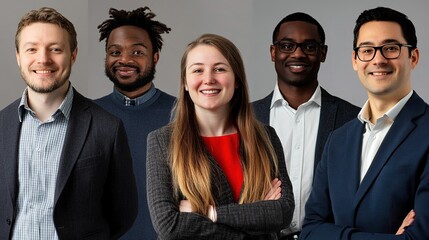 Sticker - Group of Diverse Professionals in Formal Attire