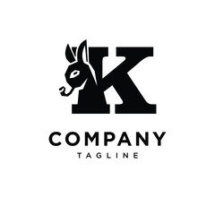 Wall Mural - Letter K Donkey Logo Icon Vector