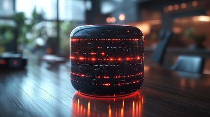 Futuristic Speaker with Red Lights