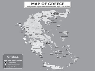  European Country Geography Political map. Political map of country with capital, province or state capital, major cities and town.