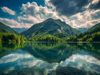 Wall Mural - lake in the mountains