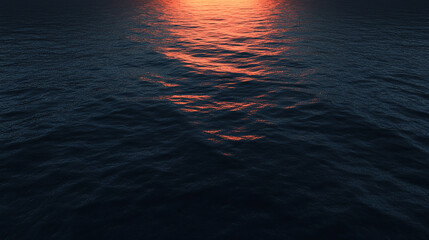 ocean's surface at sunset, capturing gentle ripples and warm reflections. The golden light creates a peaceful ambiance, symbolizing tranquility, reflection, and the passage of time