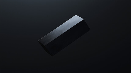 Poster - Black rectangular cuboid floating on dark background