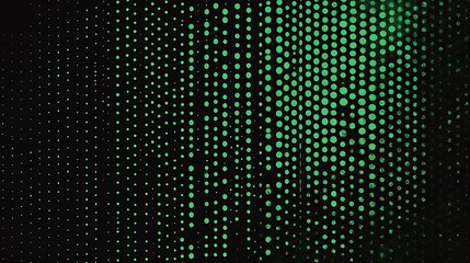 Wall Mural - Abstract green and black digital dot pattern background.