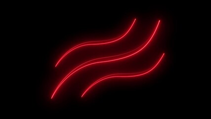 Wall Mural - bright neon red laser curve line. abstract technology background. seamless loop. 4k neon line animat
