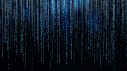 Poster - Digital rain falling representing internet data flowing