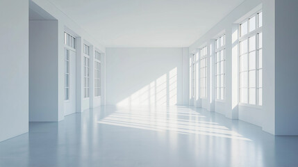 Poster - Empty room with big windows letting light come through