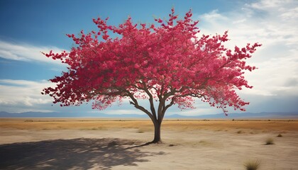 Wall Mural - Resilient Dead Tree Silhouetted by Vibrant Sunset Sky