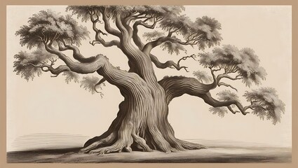 A Hand-Drawn Family Tree in Vintage Elegance