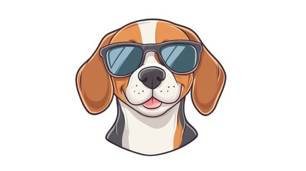 Canvas Print - A fun beagle with shades, this modern sticker design adds charm and style to your artistic creations and decor.