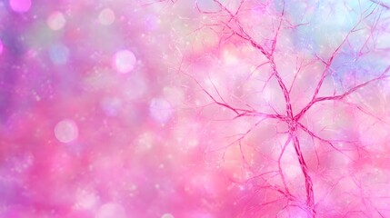 Wall Mural - Abstract Pink and Purple Background with Bokeh Lights and Branch Like Pattern