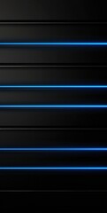 Poster - Blue neon lines on black