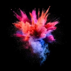 Poster - Red, pink, and blue powder explosion