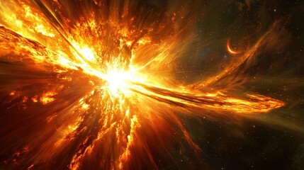 Wall Mural - Fiery explosion in space