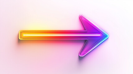 Aufkleber - Vibrant neon arrow pointing right on white background