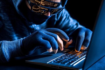 A hacker using social engineering techniques to breach network security, with both digital manipulation and human interaction tactics displayed