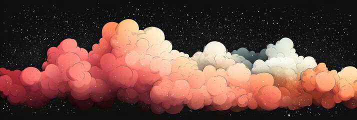 Poster - A colorful cloud formation in the night sky.