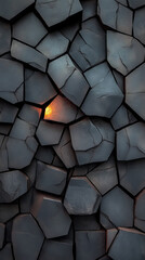 Wall Mural - Abstract grey stone wall with a warm glow in the center.