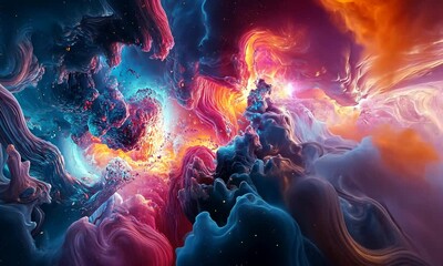 Wall Mural - abstract cosmic nebula