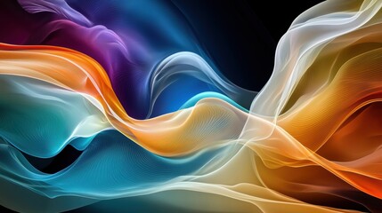 Wall Mural - Abstract Waves of Colorful Light and Motion