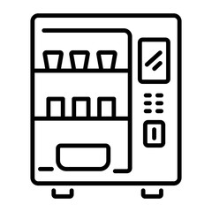 Canvas Print - An outline style icon of vending machine 