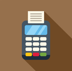 Sticker - Modern electronic pos terminal printing paper receipt after processing purchase transaction