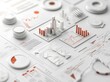 © Henry - 3D rendering of financial charts with bar graphs and pie charts on a white background, in colorful styles.